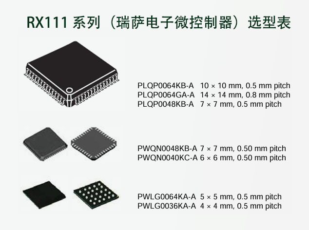 RX111? 系列（瑞萨电子微节造器）选型表